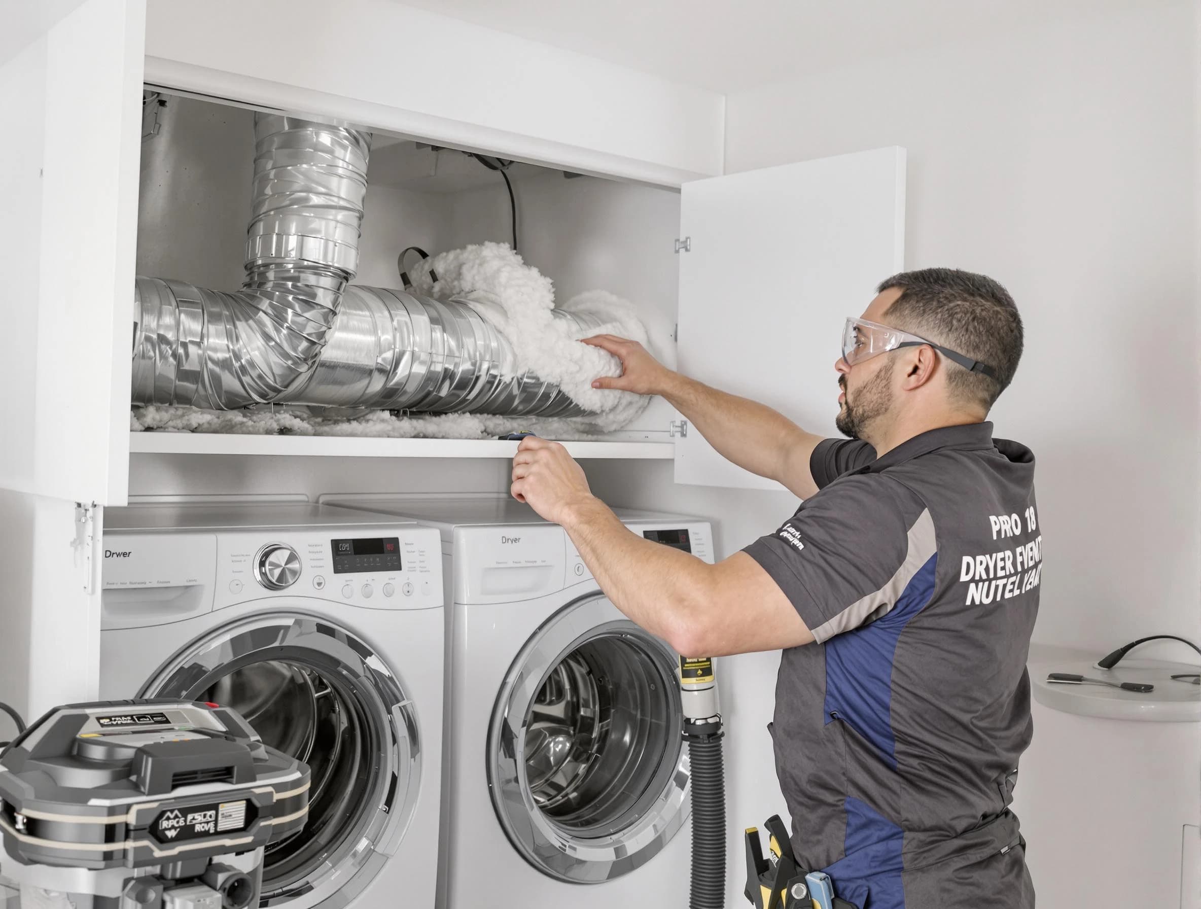 Washington Terrace Dryer Vent Cleaning certified technician performing specialized gas dryer vent cleaning in Washington Terrace
